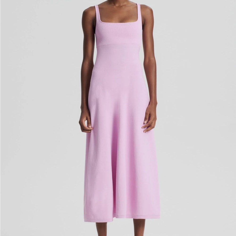 Scanlan Theodore Crepe Knit Light Pink Midi Dress